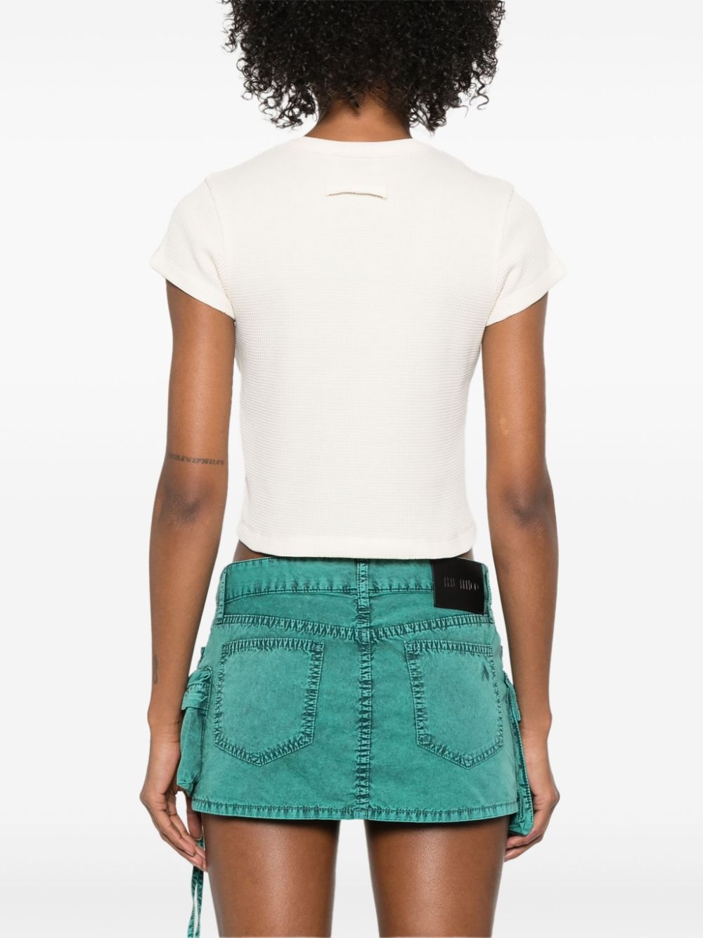 waffle logo-embossed T-shirt - 4