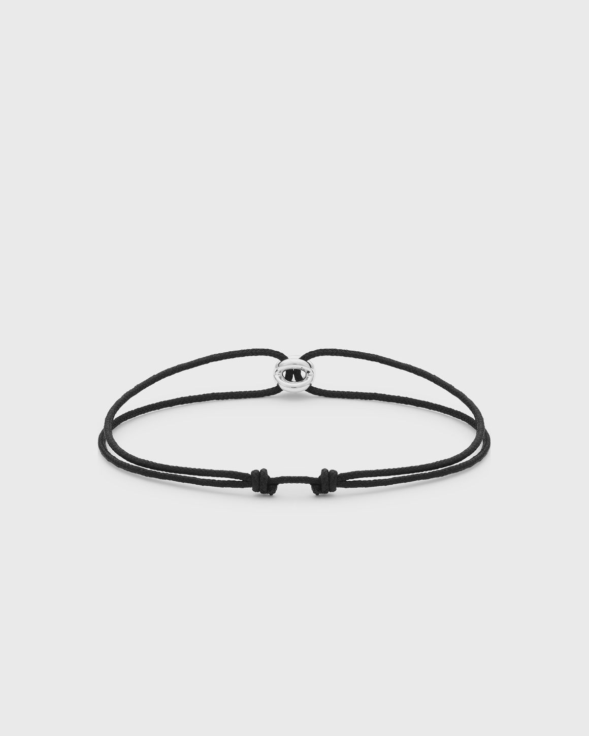 1g-polished sterling silver-entrelacs black-cord-bracelet - 3