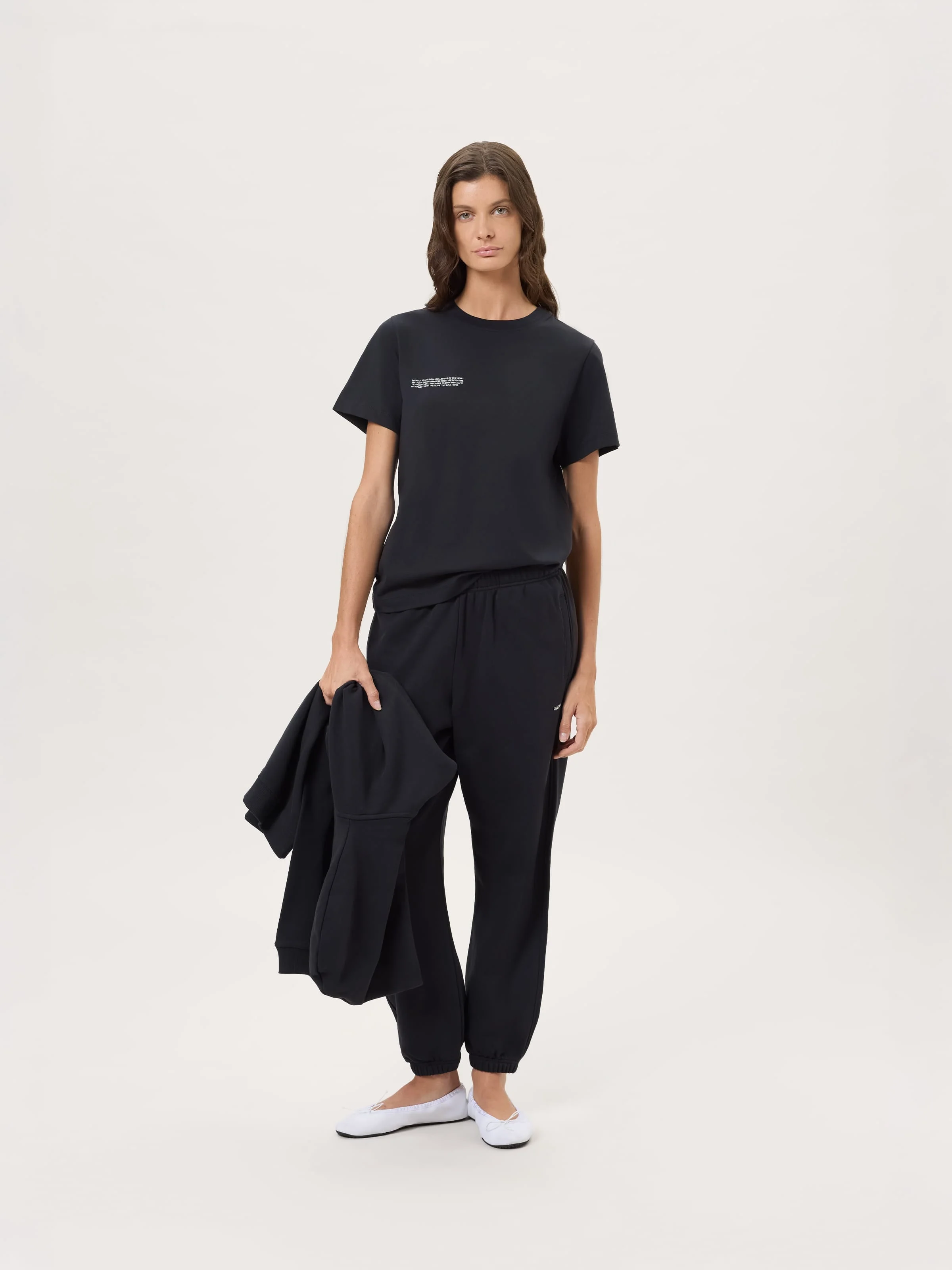 Womens Midweight Track Pants - Black - 1