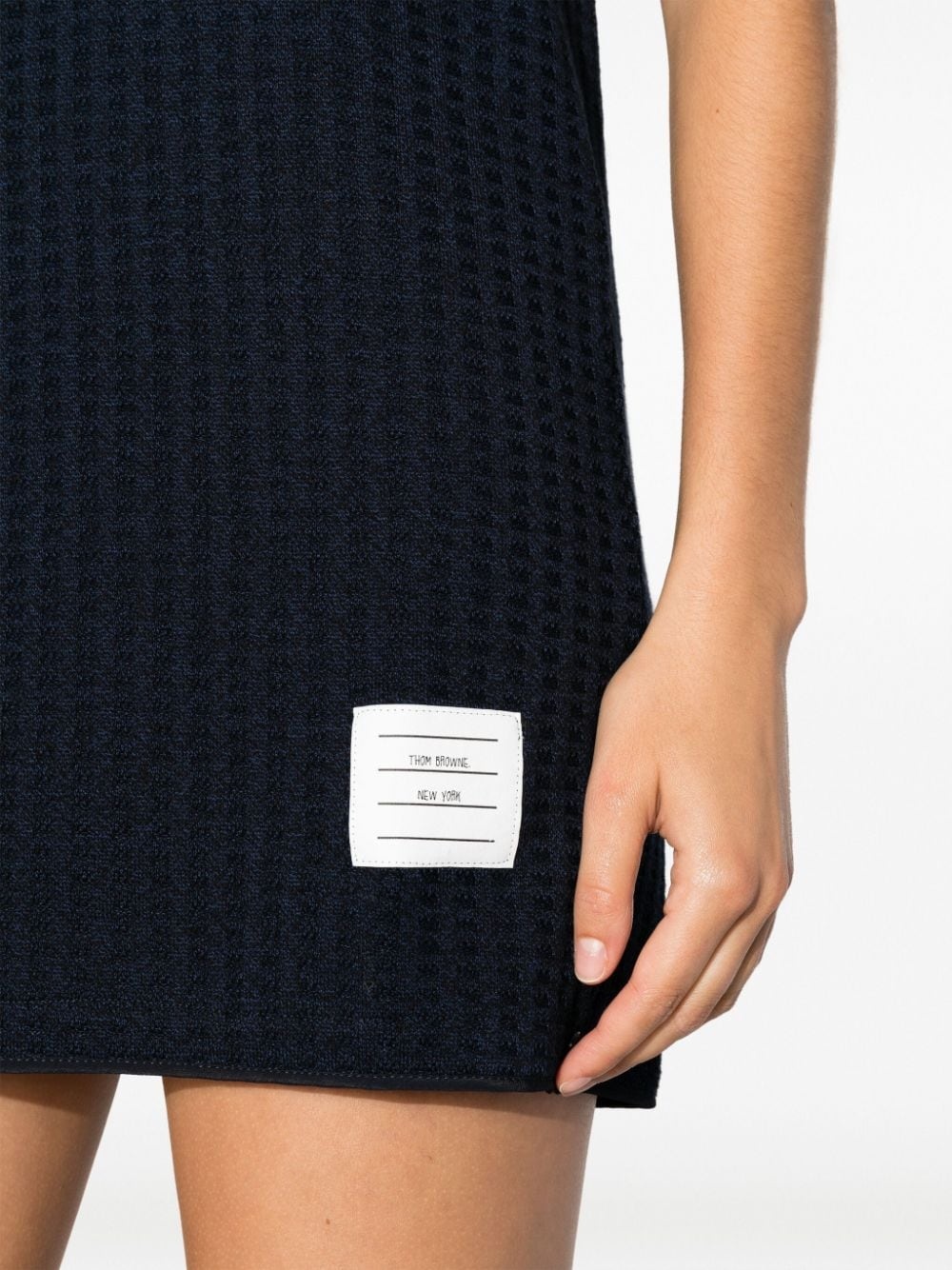 checked jacquard polo minidress - 5