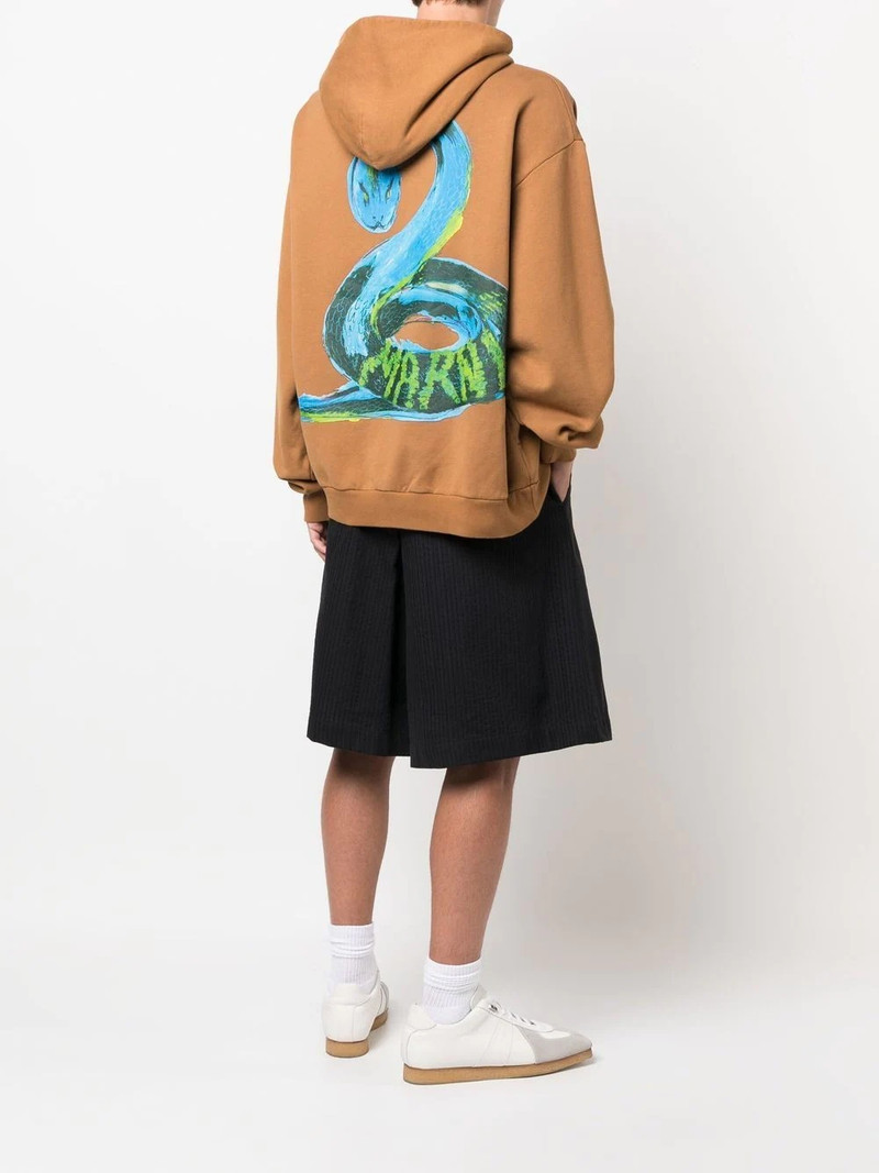 Marni snake graphic print hoodie outlook