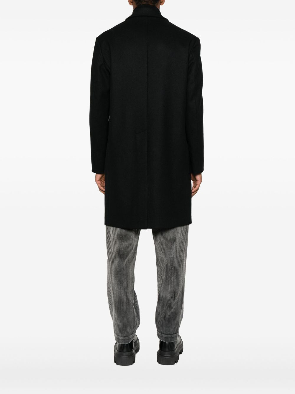 double-breasted patch-pocket coat - 4