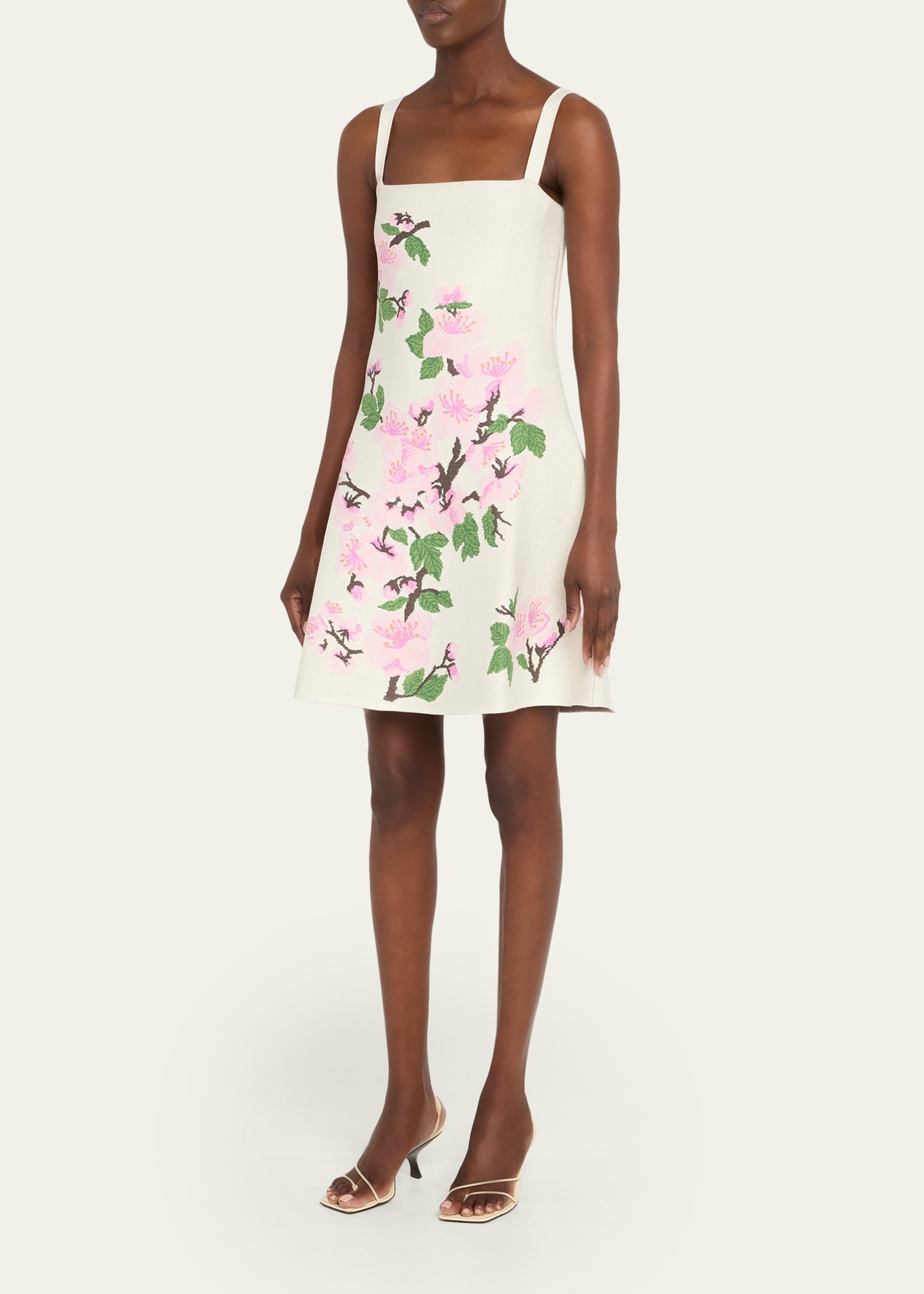 Cherry Blossom Knit Fit-And-Flare Mini Dress - 4