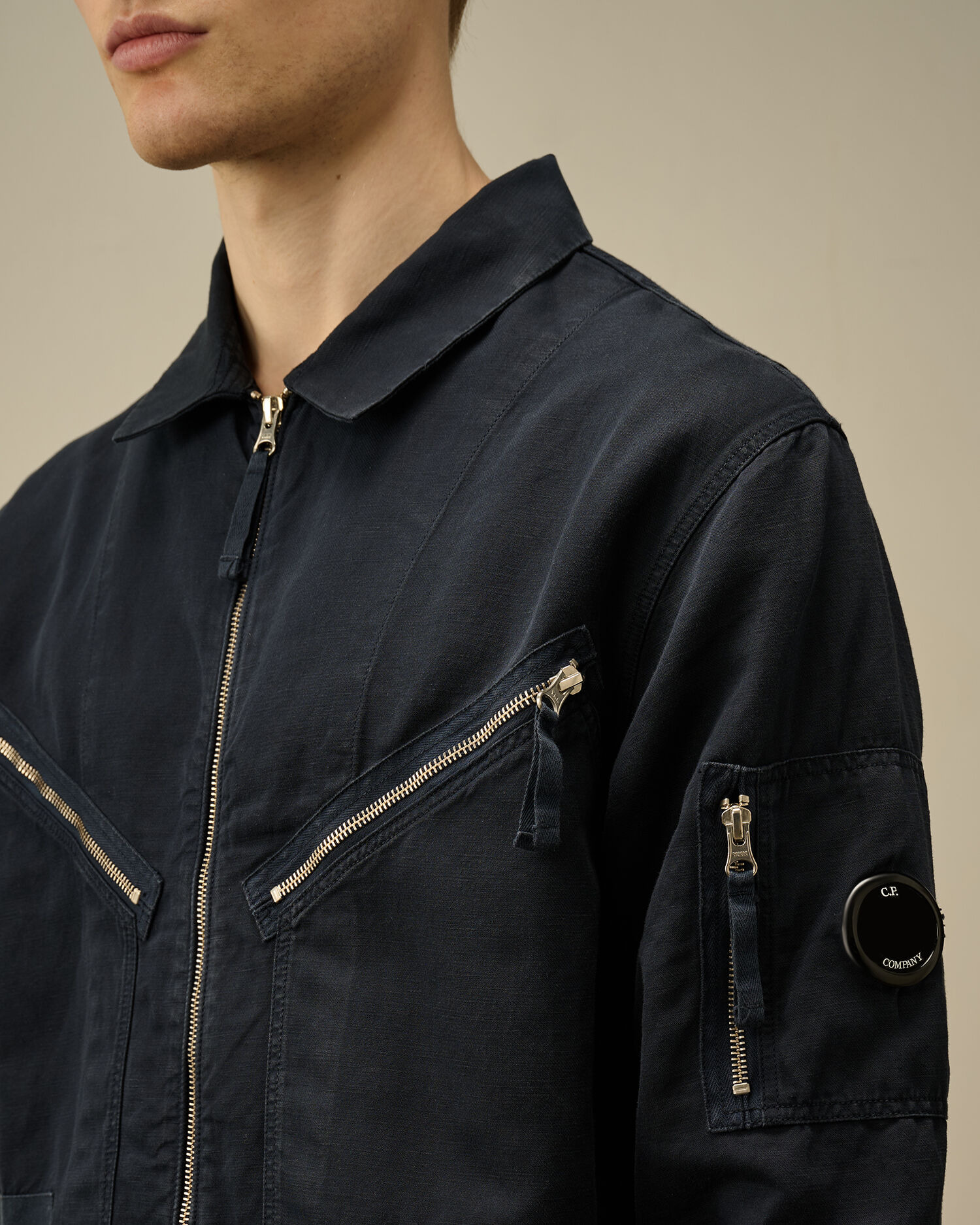 Cotton/Linen Full Zip Overshirt - 5