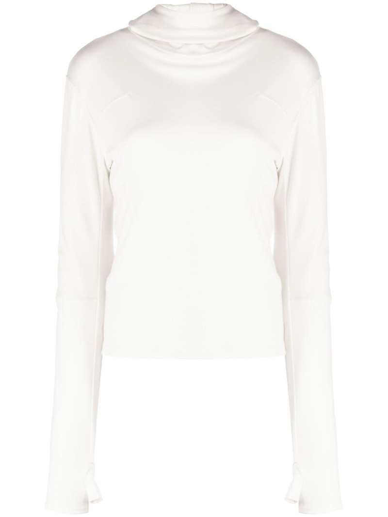 pop-up ear detail cotton-blend hoodie 1