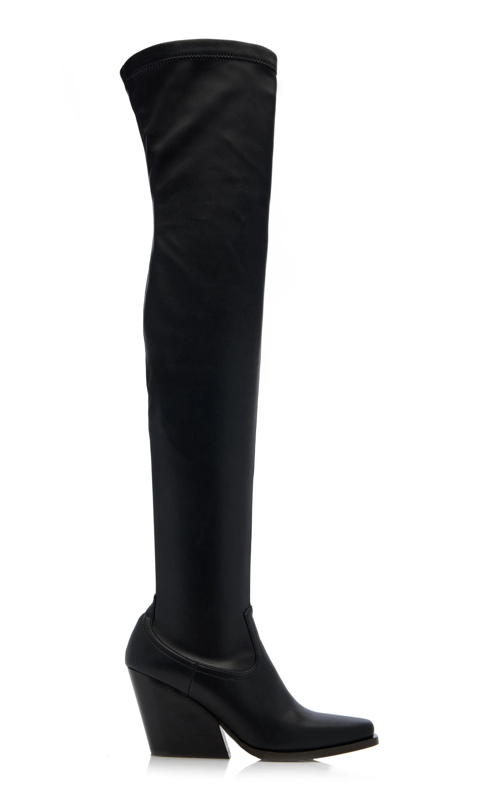 Cowboy Vegan Leather Over-The-Knee Boots black - 1