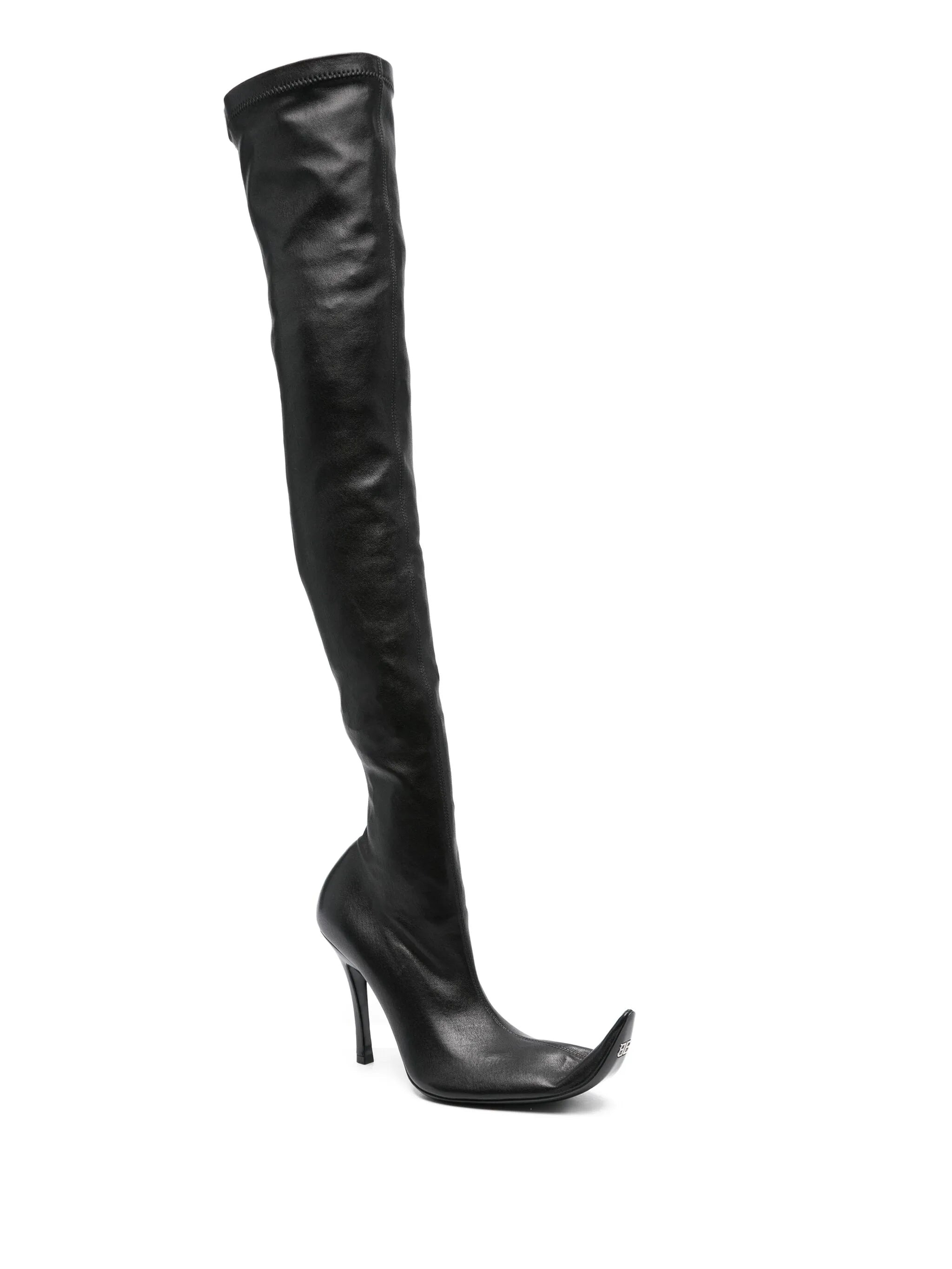 Balenciaga 110mm Leather Pointed-toe Over-the-knee Boots - 4