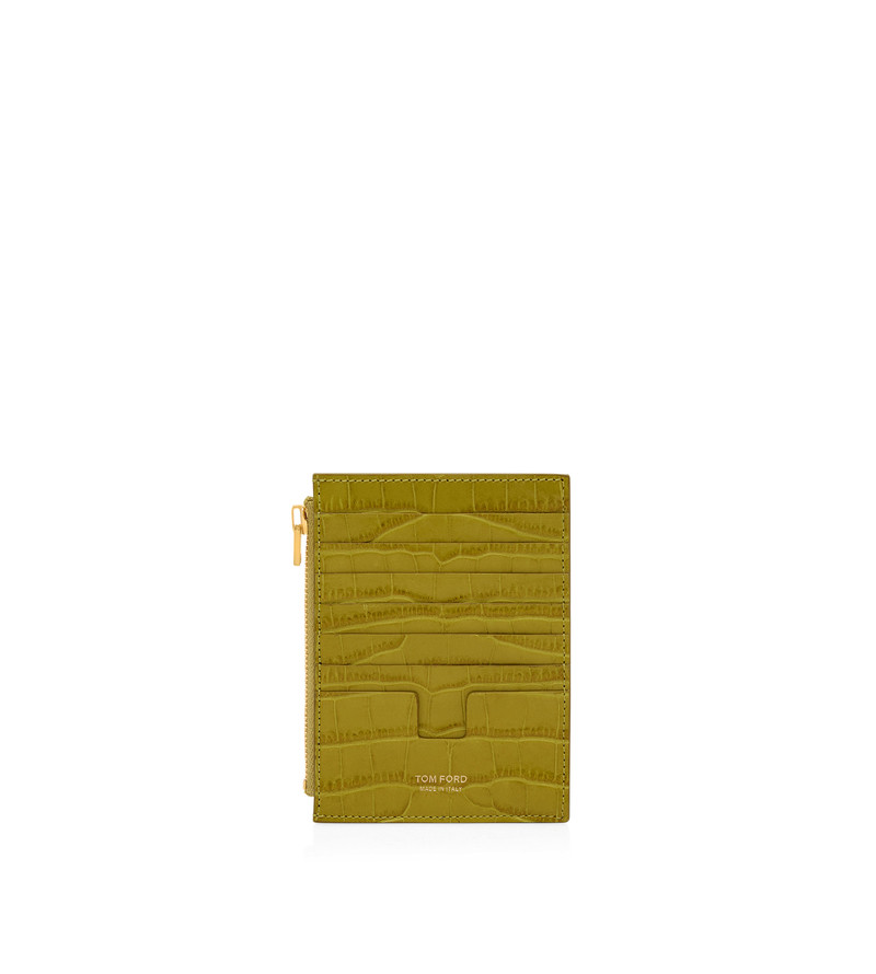 TOM FORD STAMPED CROCODILE LEATHER WHITNEY ZIPPED CARD HOLDER outlook