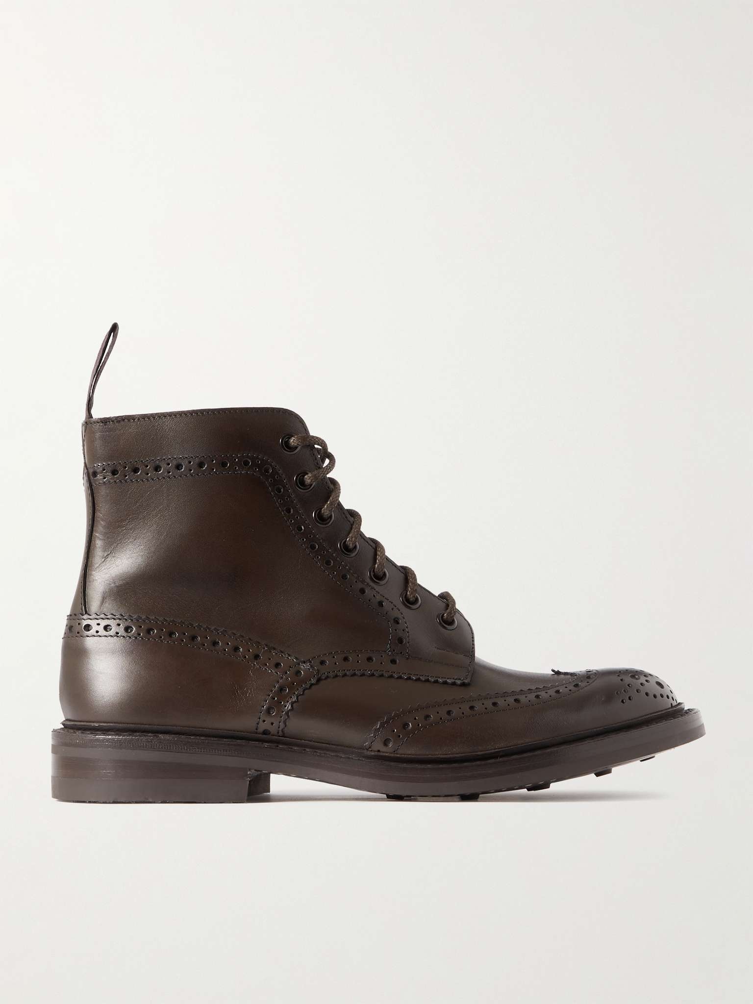 Stow Leather Brogue Boots - 1