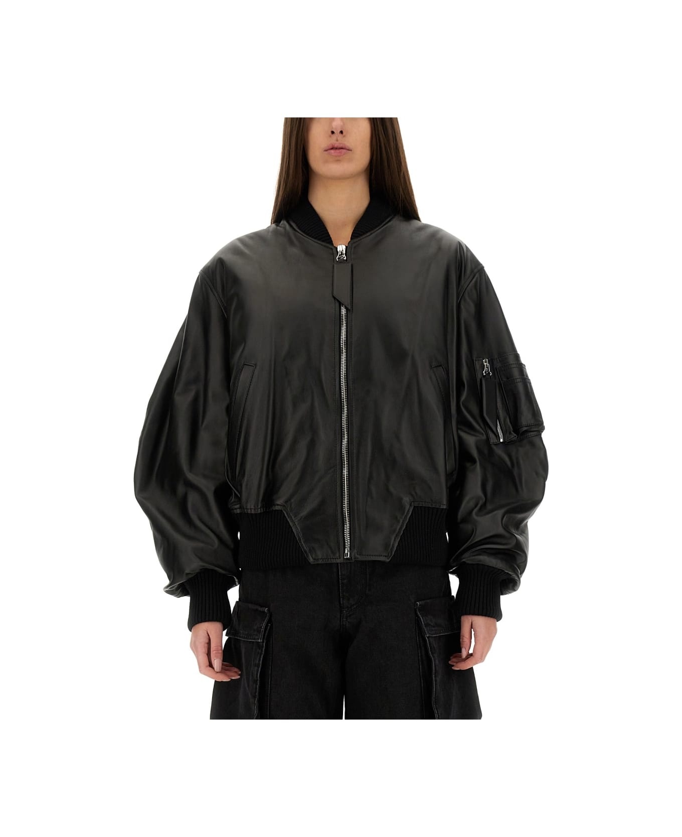 Leather Bomber Jacket - 1