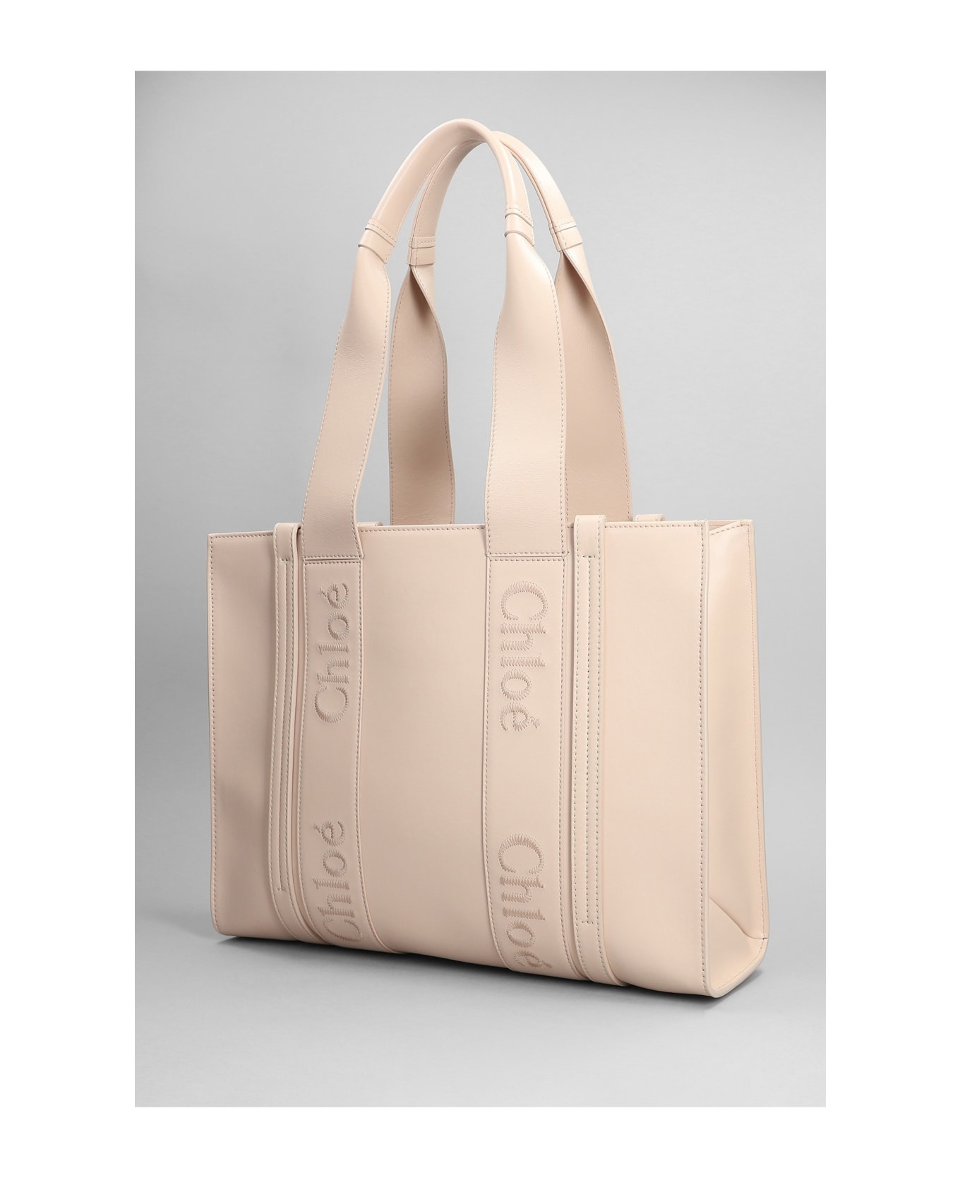 Tote In Rose-pink Leather - 2