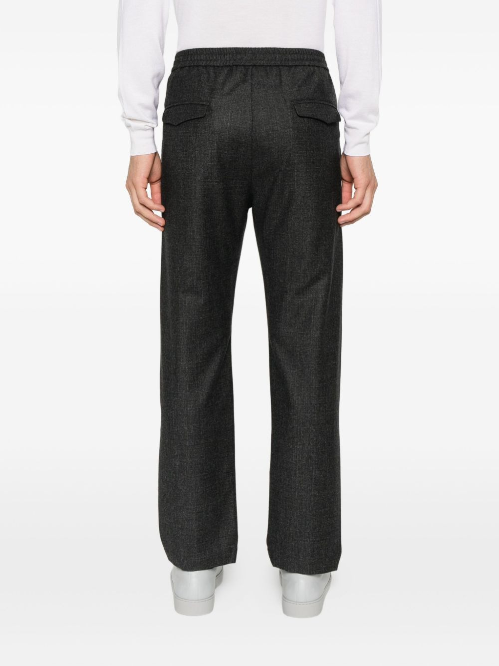 elastic-waistband cotton trousers - 4