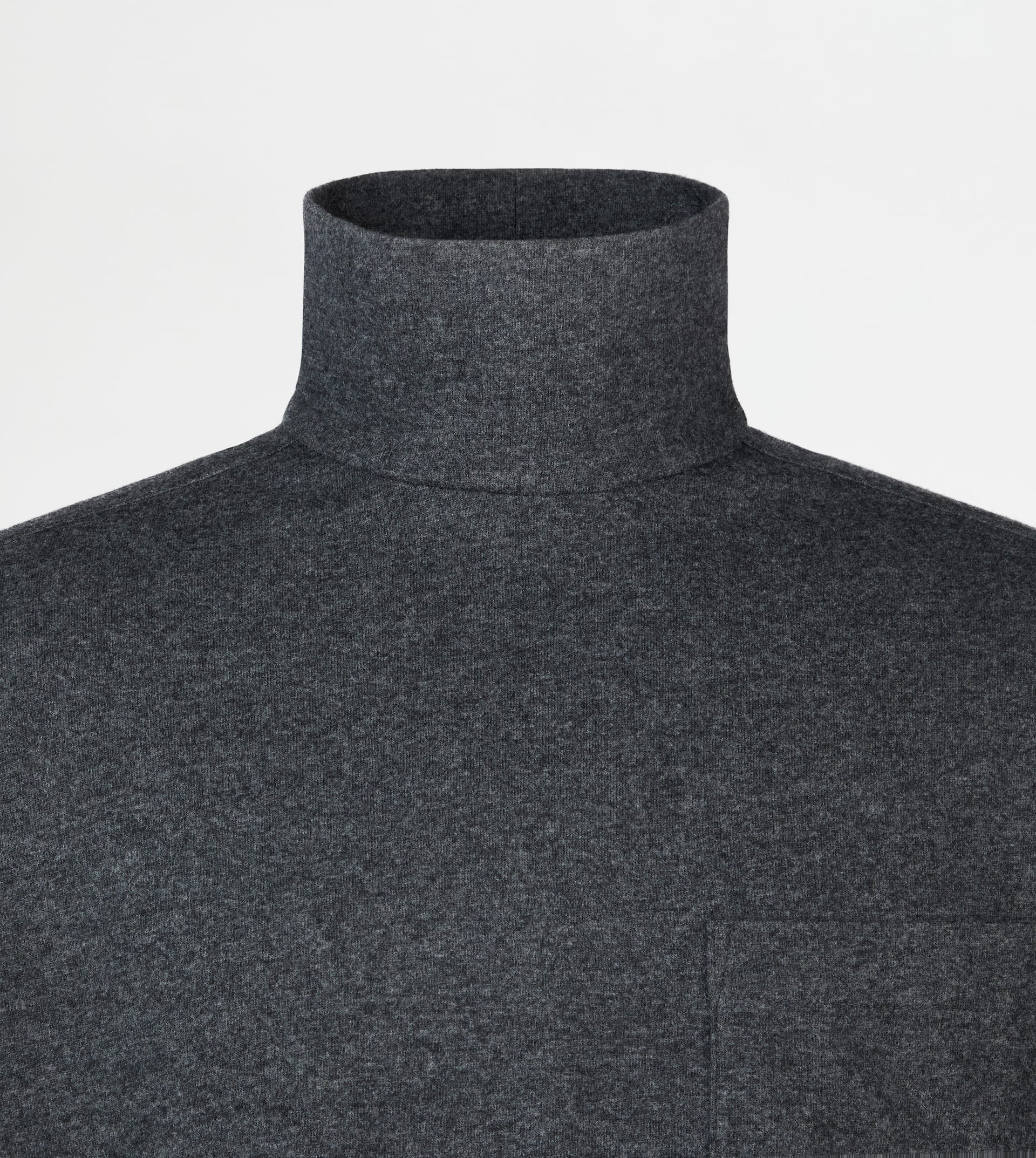 SILK BLEND TURTLENECK - GREY - 7