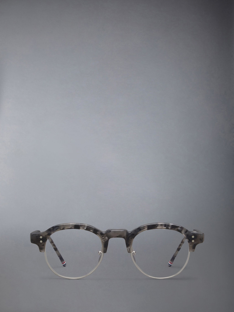 TORTOISE ACETATE AND TITANIUM OVAL EYEGLASSES 1