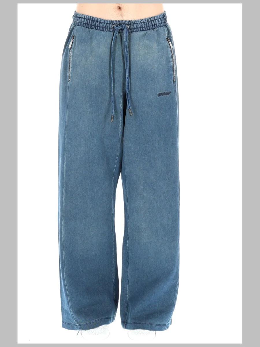 Off-white Distressed Slouch Fit Trousers - 1