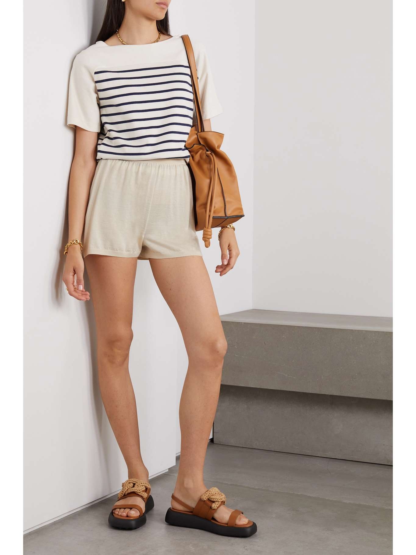 Cashmere and silk-blend shorts - 2