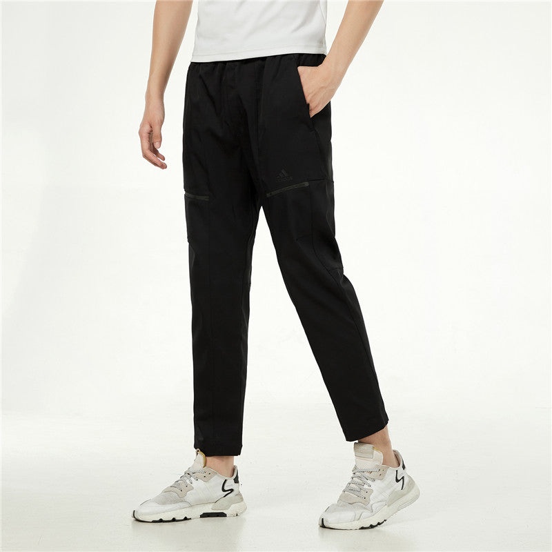 Men's adidas Athleisure Casual Sports Running Training Woven Long Pants/Trousers Black H40207 - 5