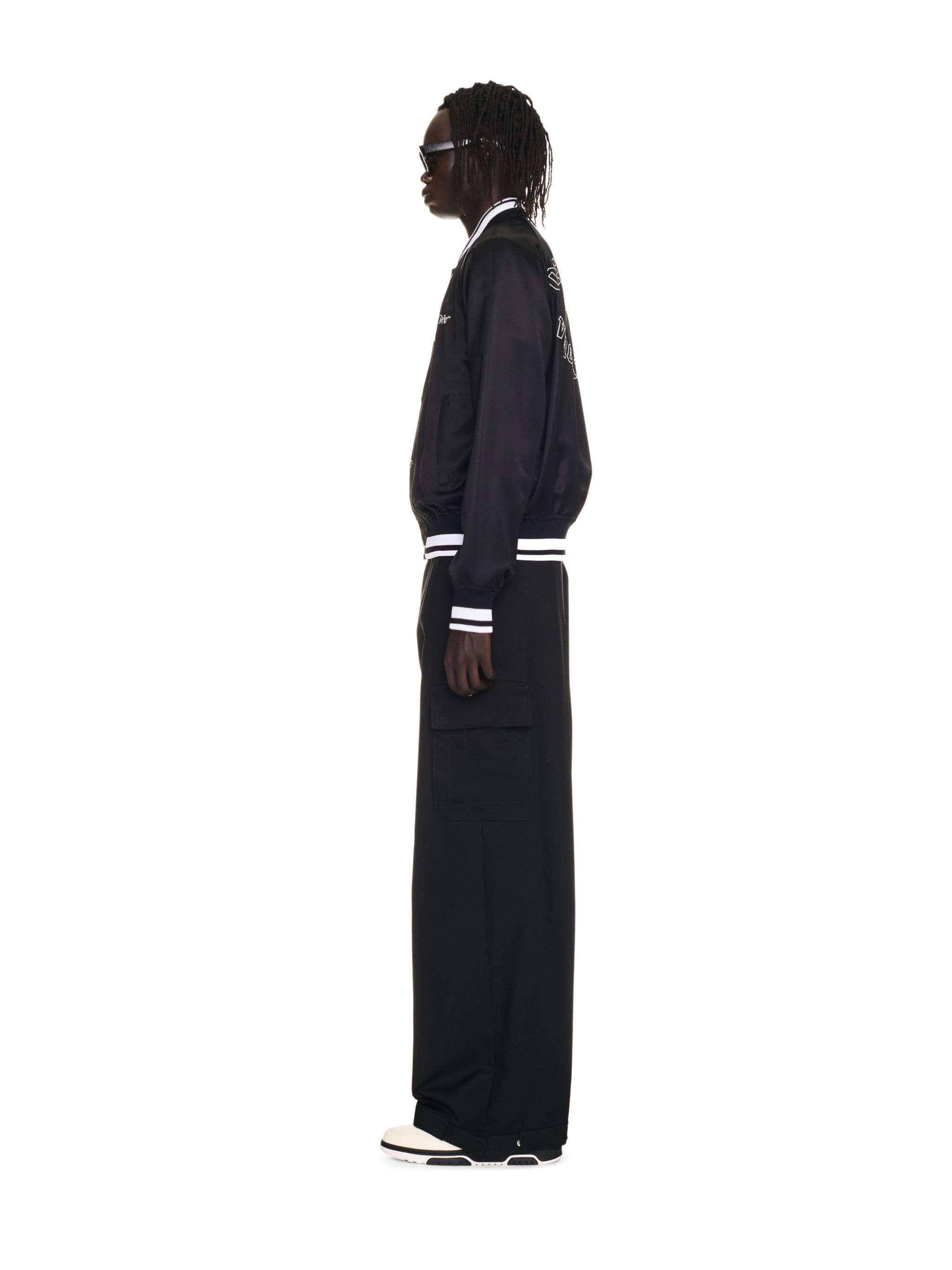Black College Satin Jacket - 3