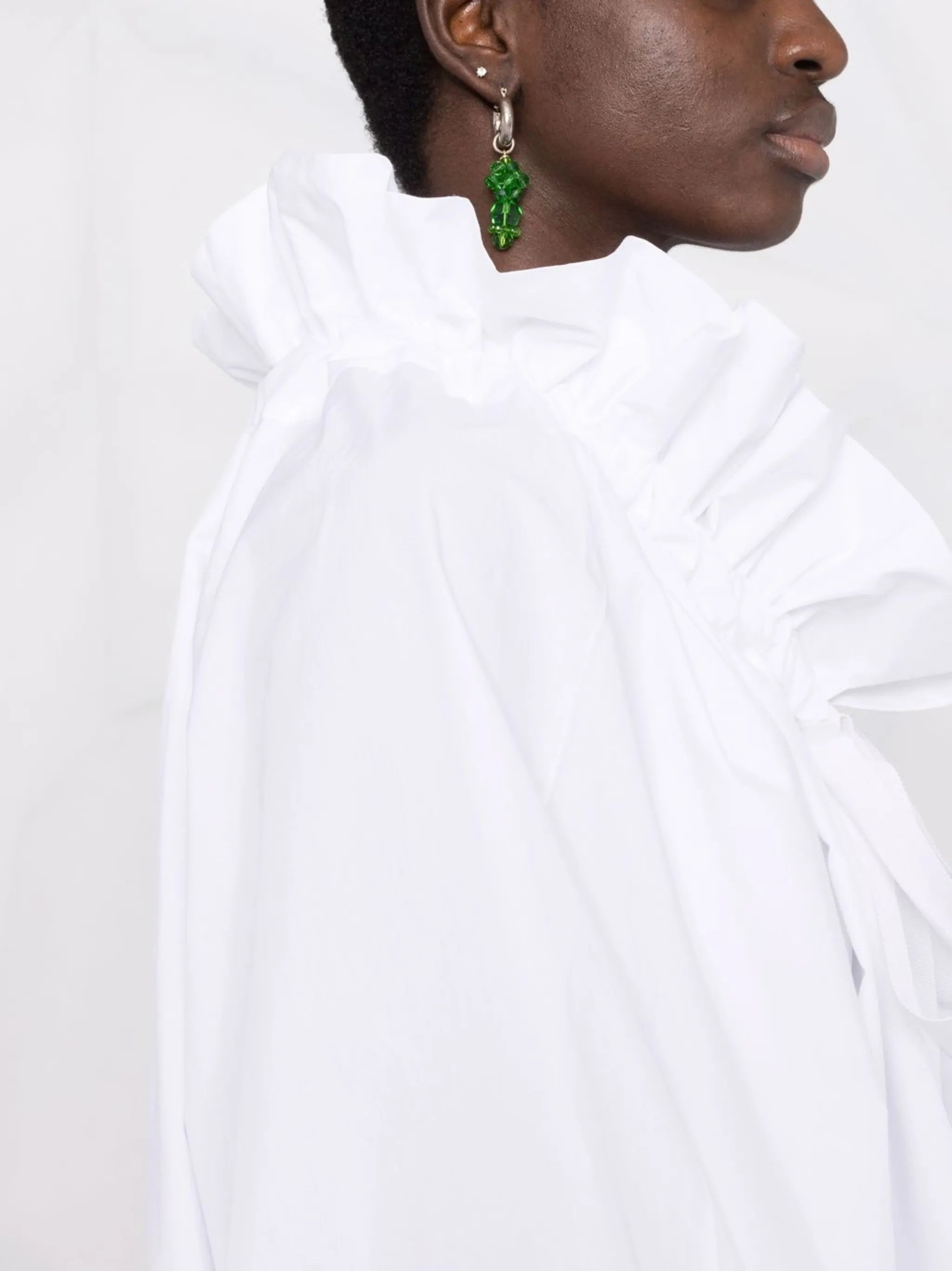 Puff-sleeve Poplin Blouse - 6