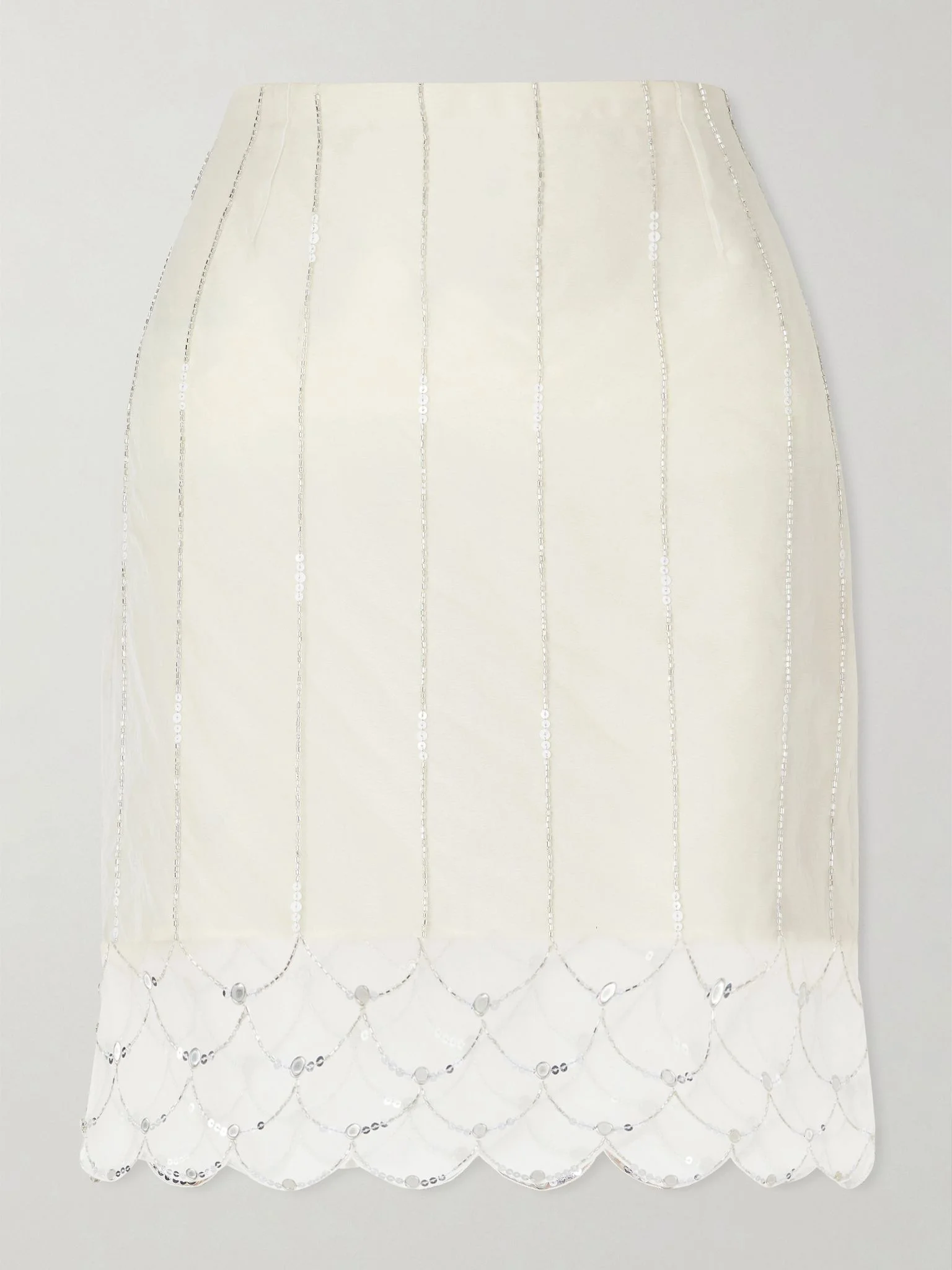 Triumph embellished silk-organza skirt Ivory - 1