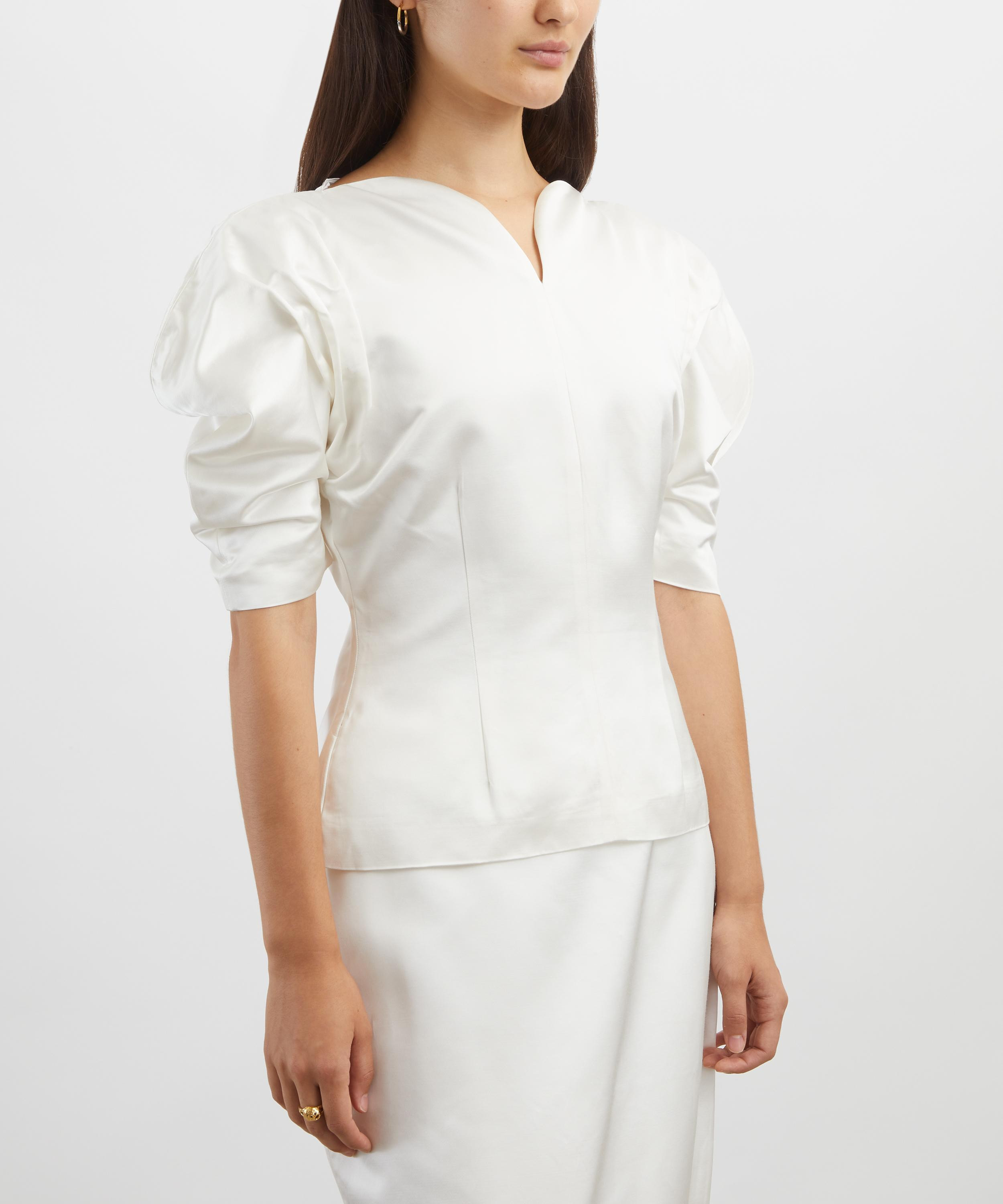 Janet Ecru Puff-Sleeve Top - 3