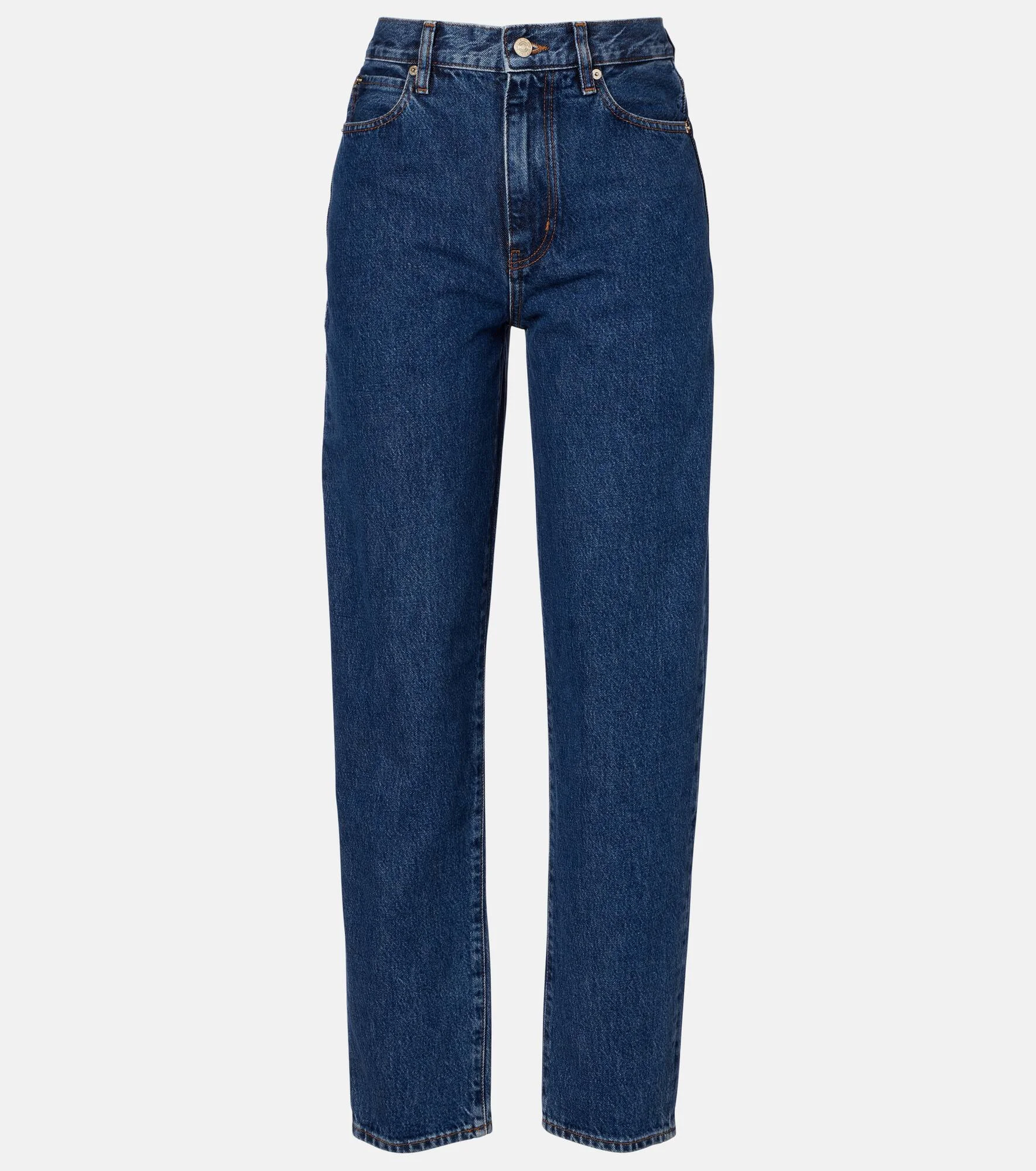 Neat high-rise straight jeans - 1