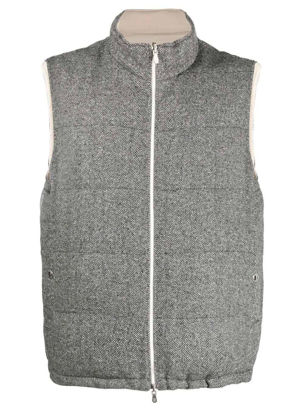 herringbone reversible gilet - 1