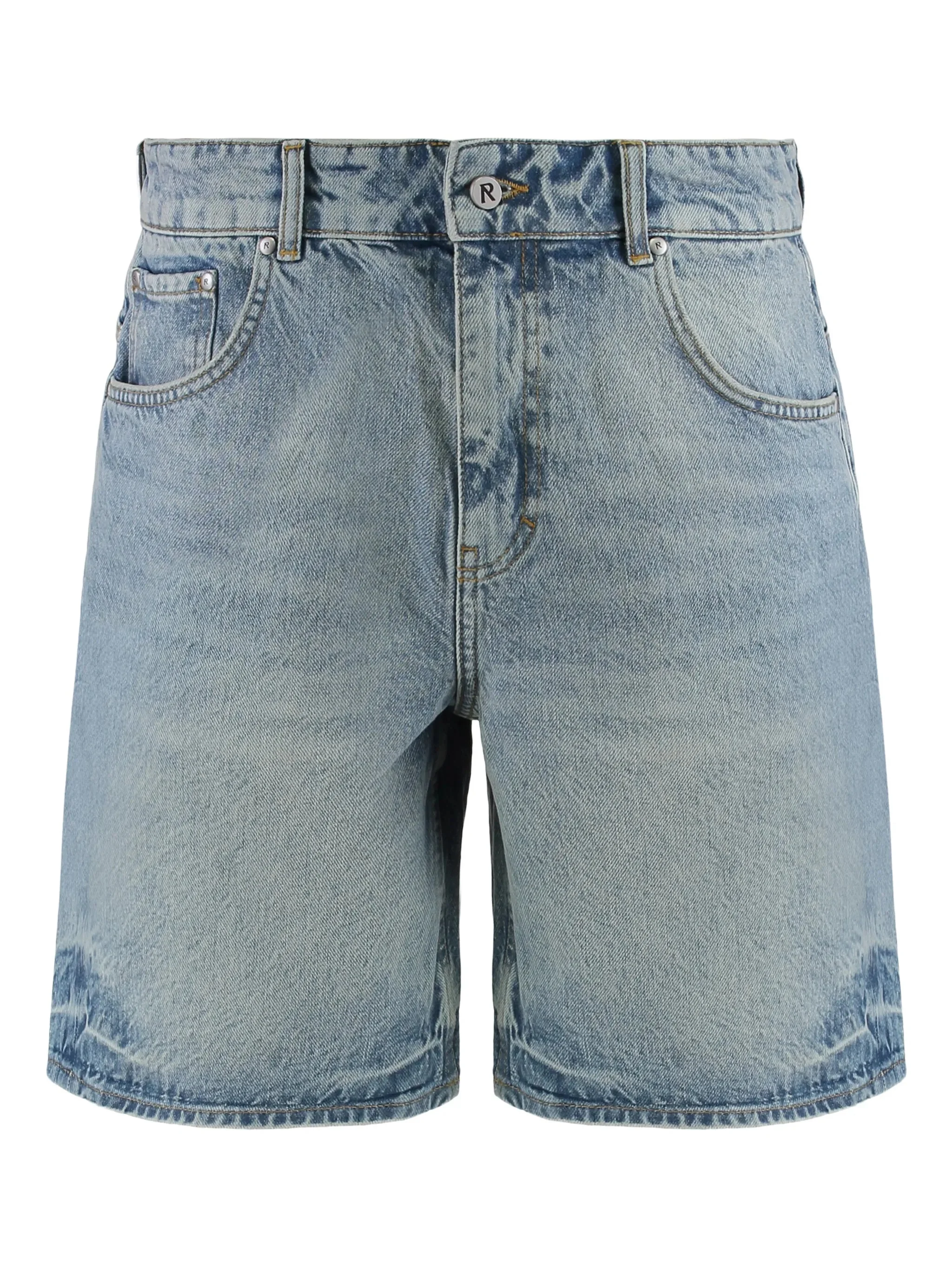 Represent Logo-embroidered Denim Shorts - 1