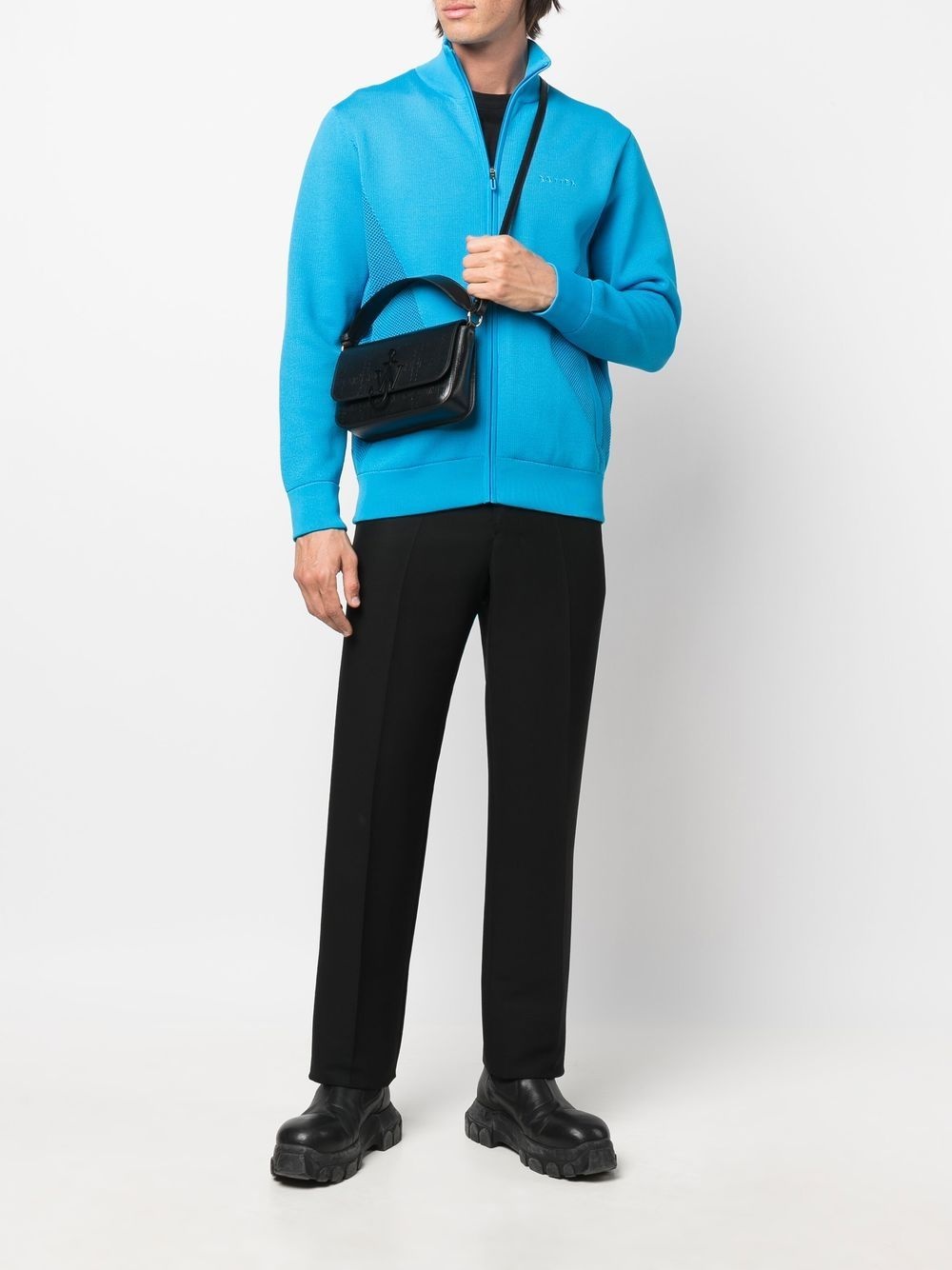 embroidered-logo zip-up sweatshirt - 2