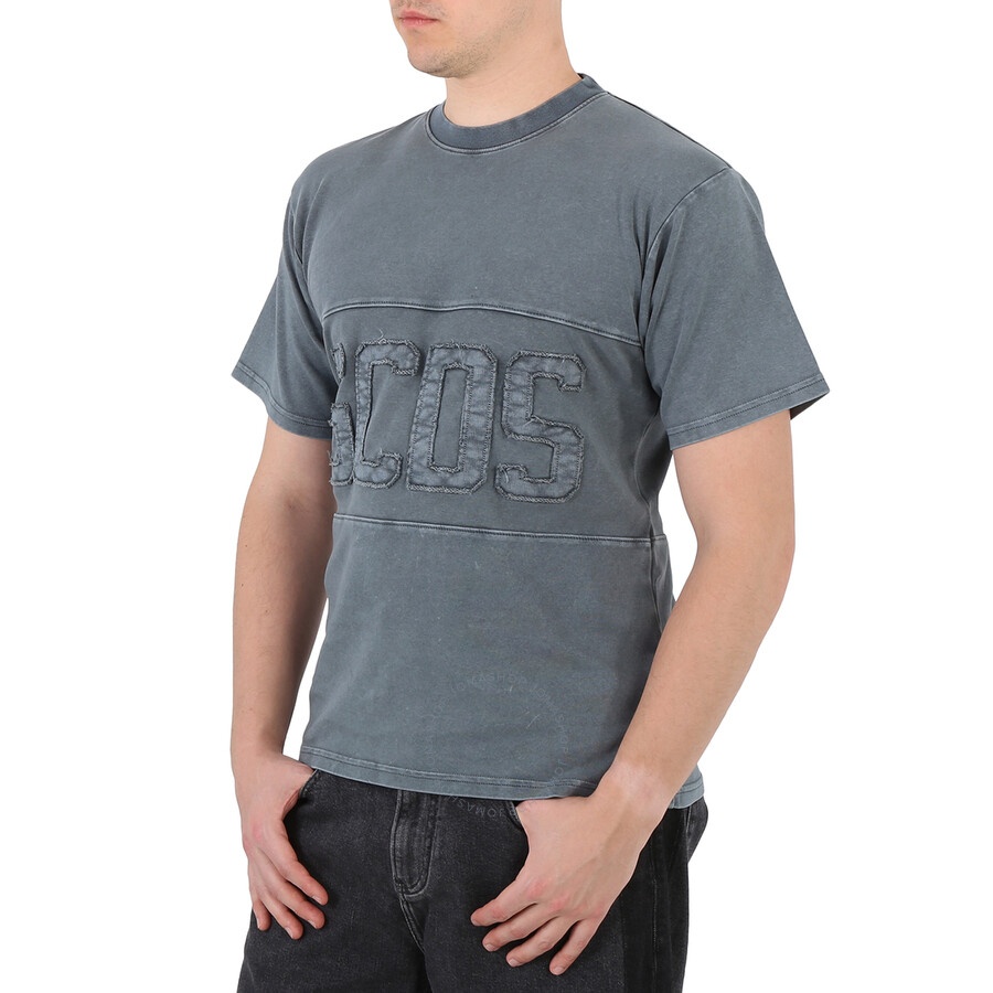 GCDS Men's Overdyed GCDS Logo Band Cotton T-Shirt - 5