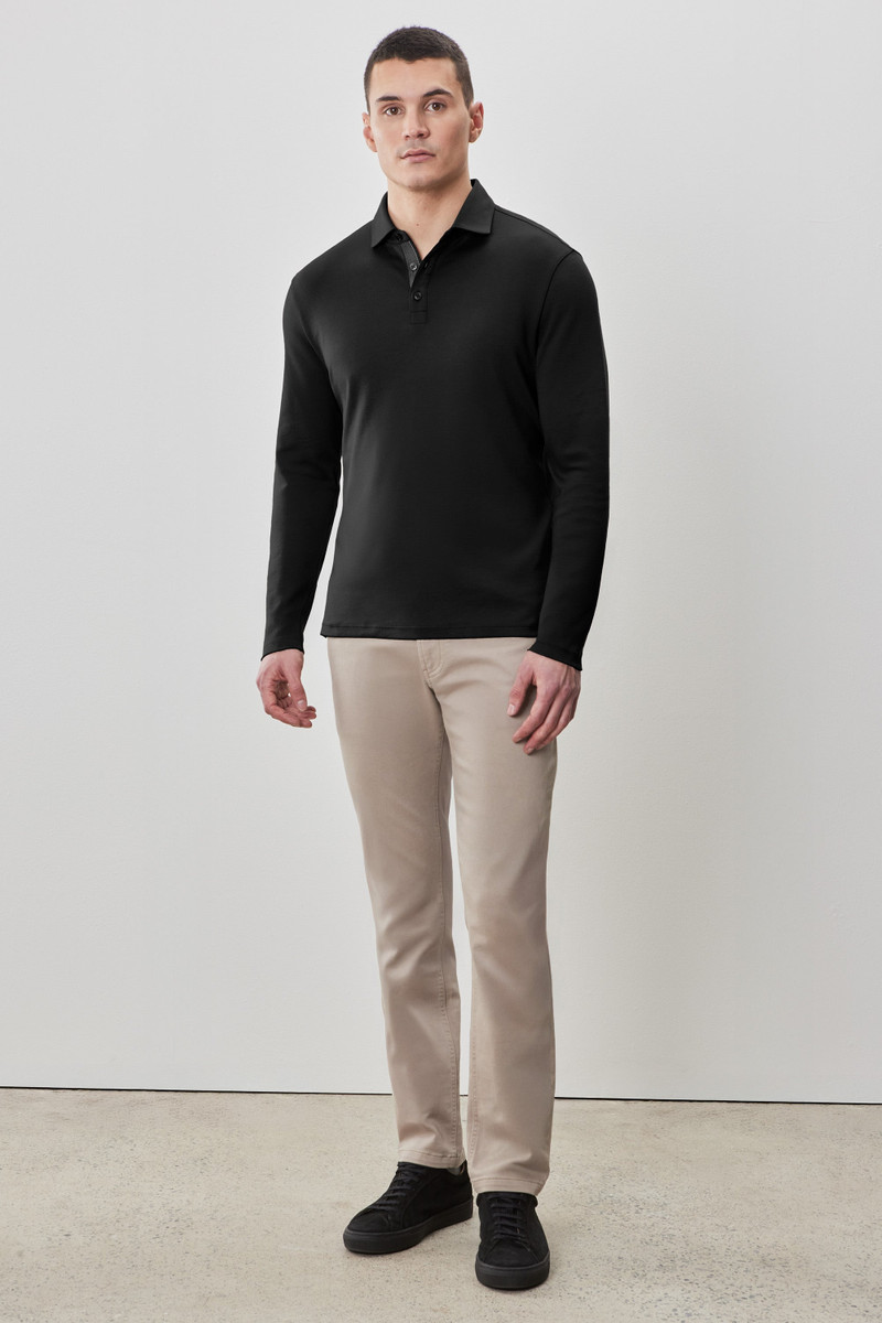 ROBERT BARAKETT The Barakett Long Sleeve Herringbone Polo outlook