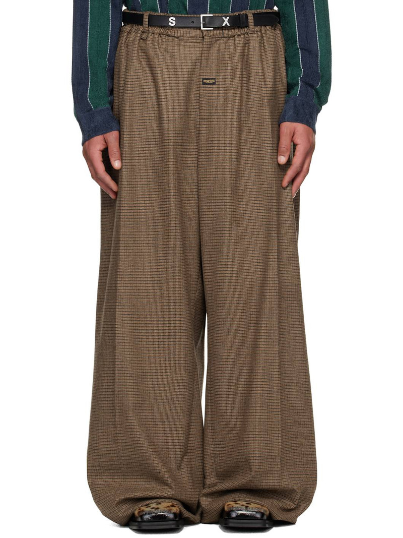 Brown Extreme Wide Leg Tailored Trousers 1