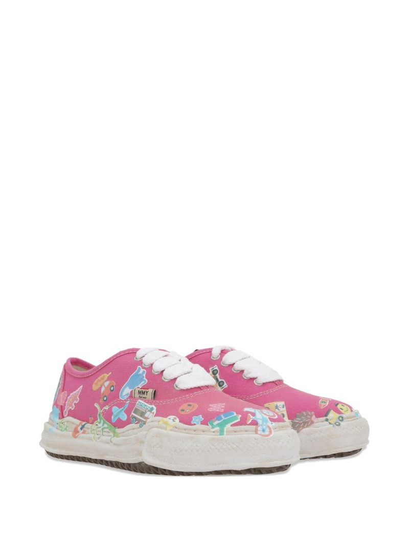 Maison MIHARAYASUHIRO Baker sticker-print sneakers outlook