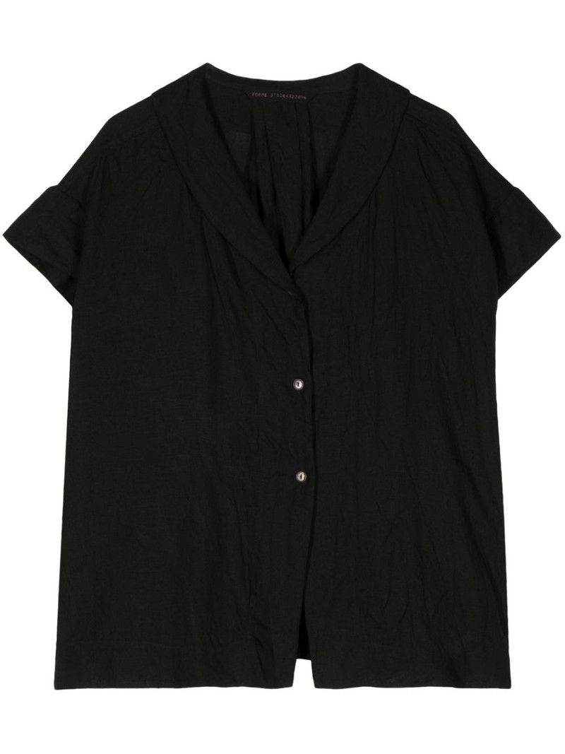 shawl-collar linen shirt 1