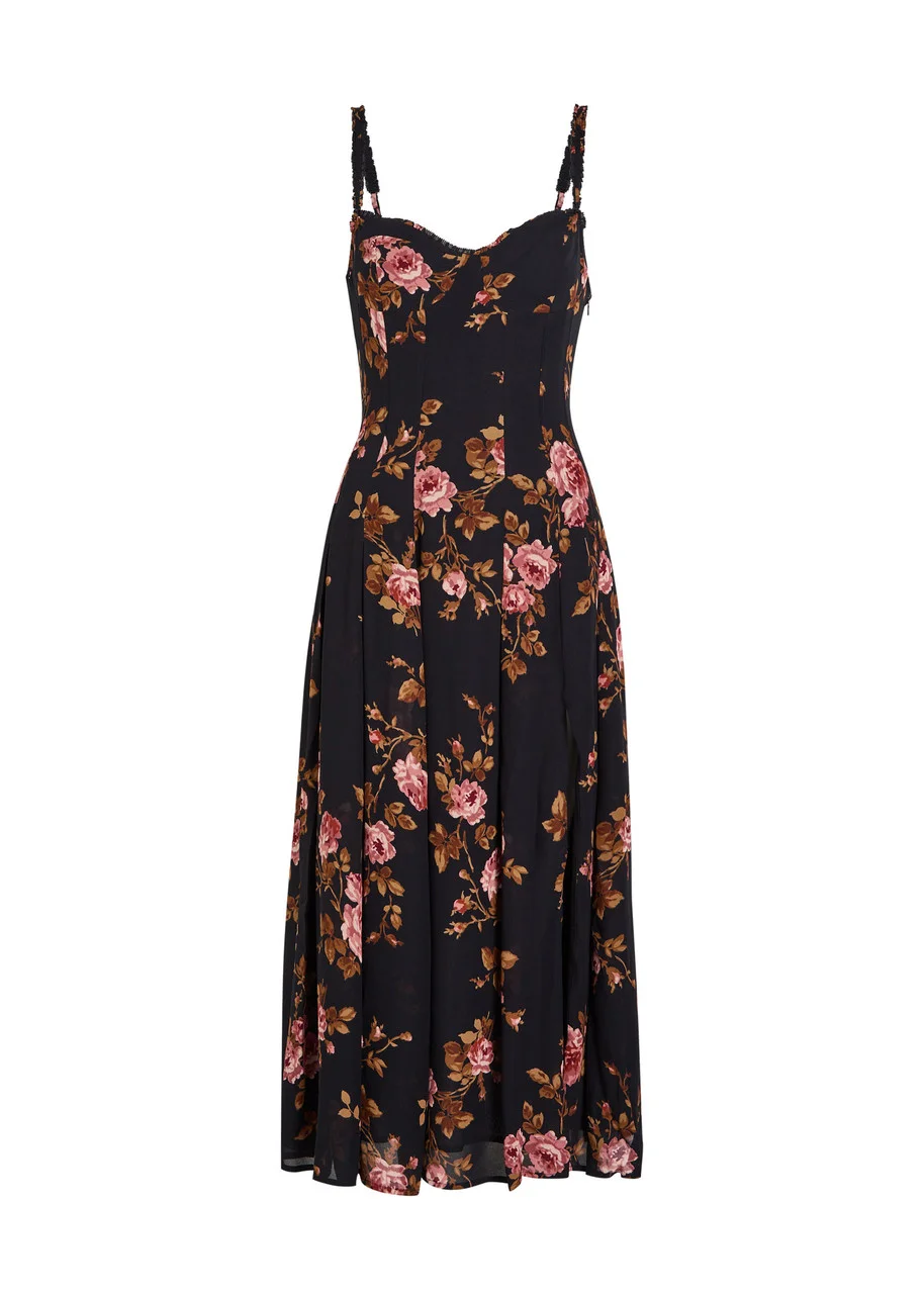 Reformation Katara Floral-print Georgette Midi Dress - 1