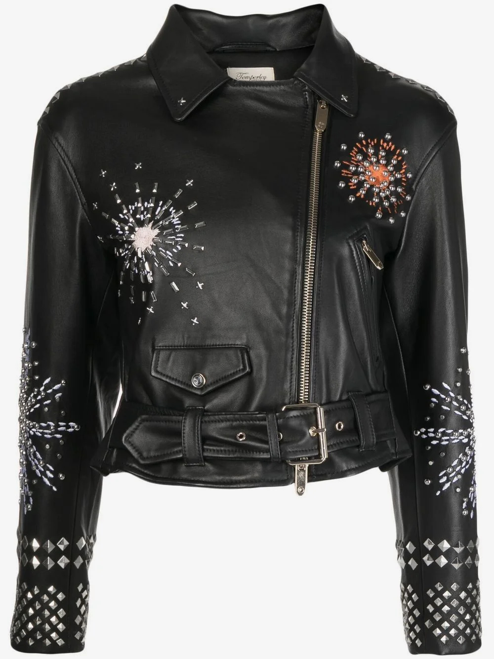 zipped biker jacket - 1