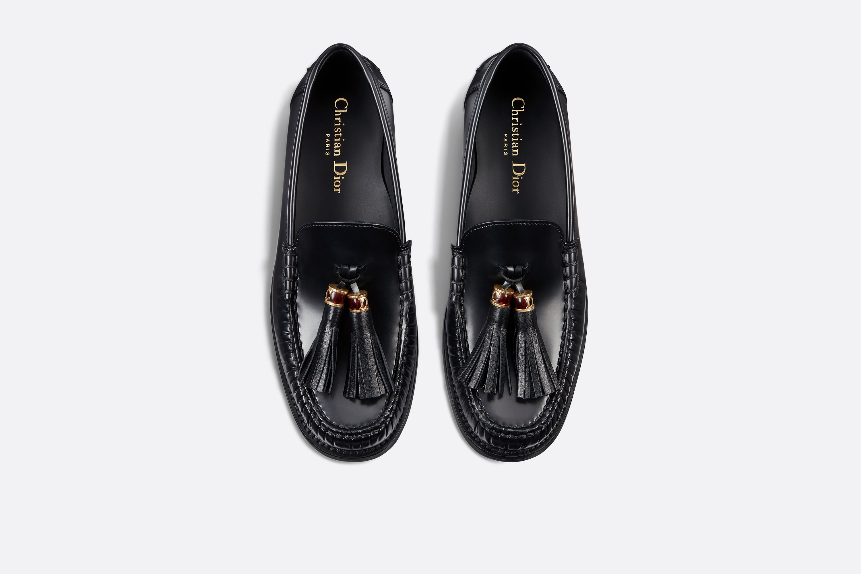$1150 Dior Women's Black D-Academy Leather Loafers Size 38/8