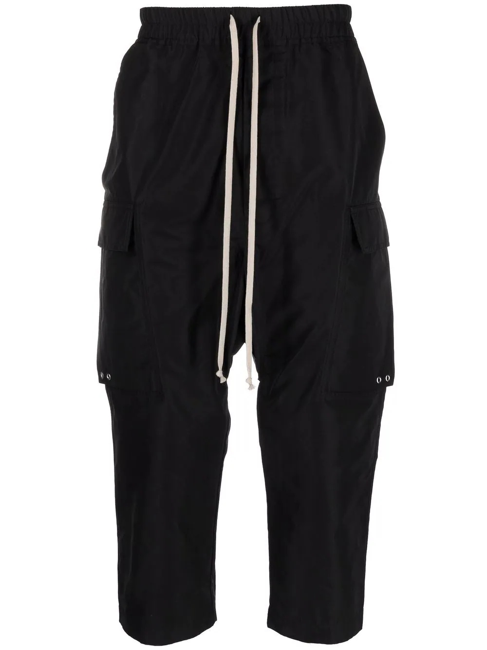 drawstring-waist drop-crotch trousers - 1