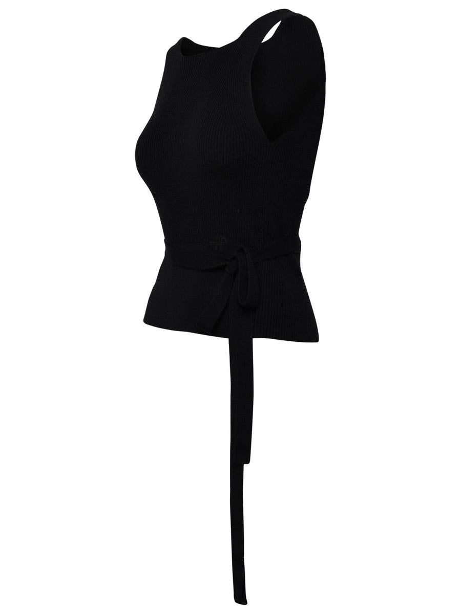 PATOU BLACK WOOL BLEND TANK TOP - 2