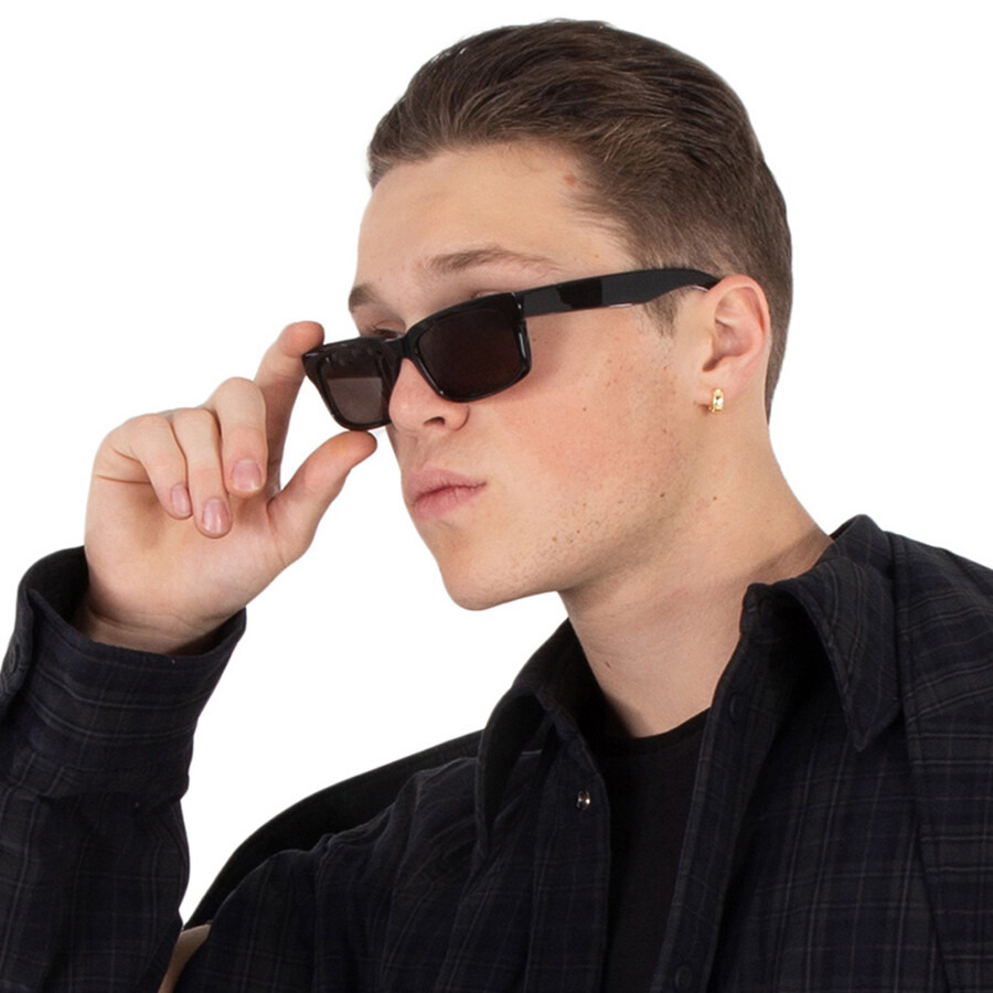 Balenciaga Grey Rectangular Men's Sunglasses BB0345S 001 55 - 2