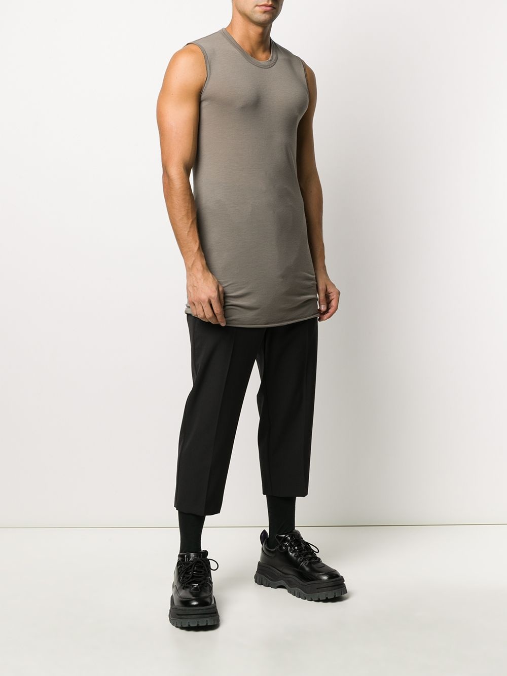 long crew neck tank top - 3