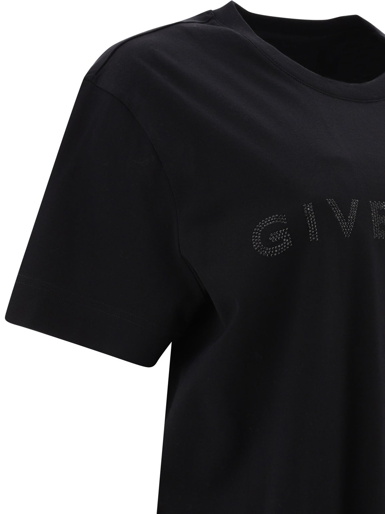 Givenchy T-Shirt In Cotton With Rhinestones T-Shirts Black - 4