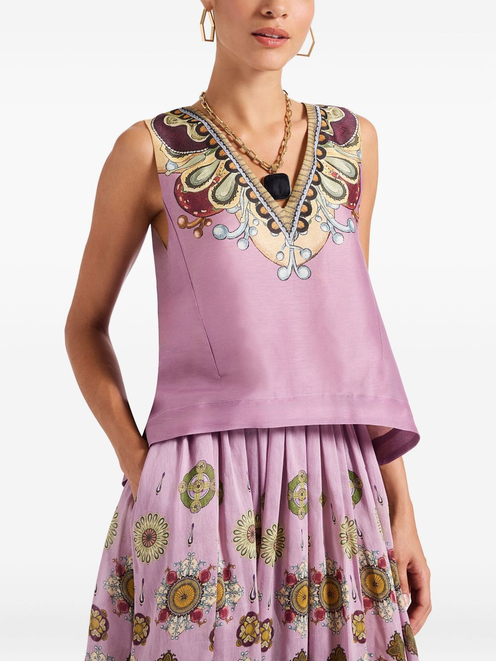 V-neck printed top - 3