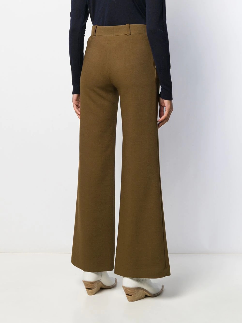 Wool-blend flared trousers - 4