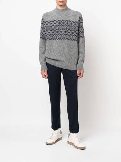 Brunello Cucinelli fair isle intarsia-knit jumper outlook