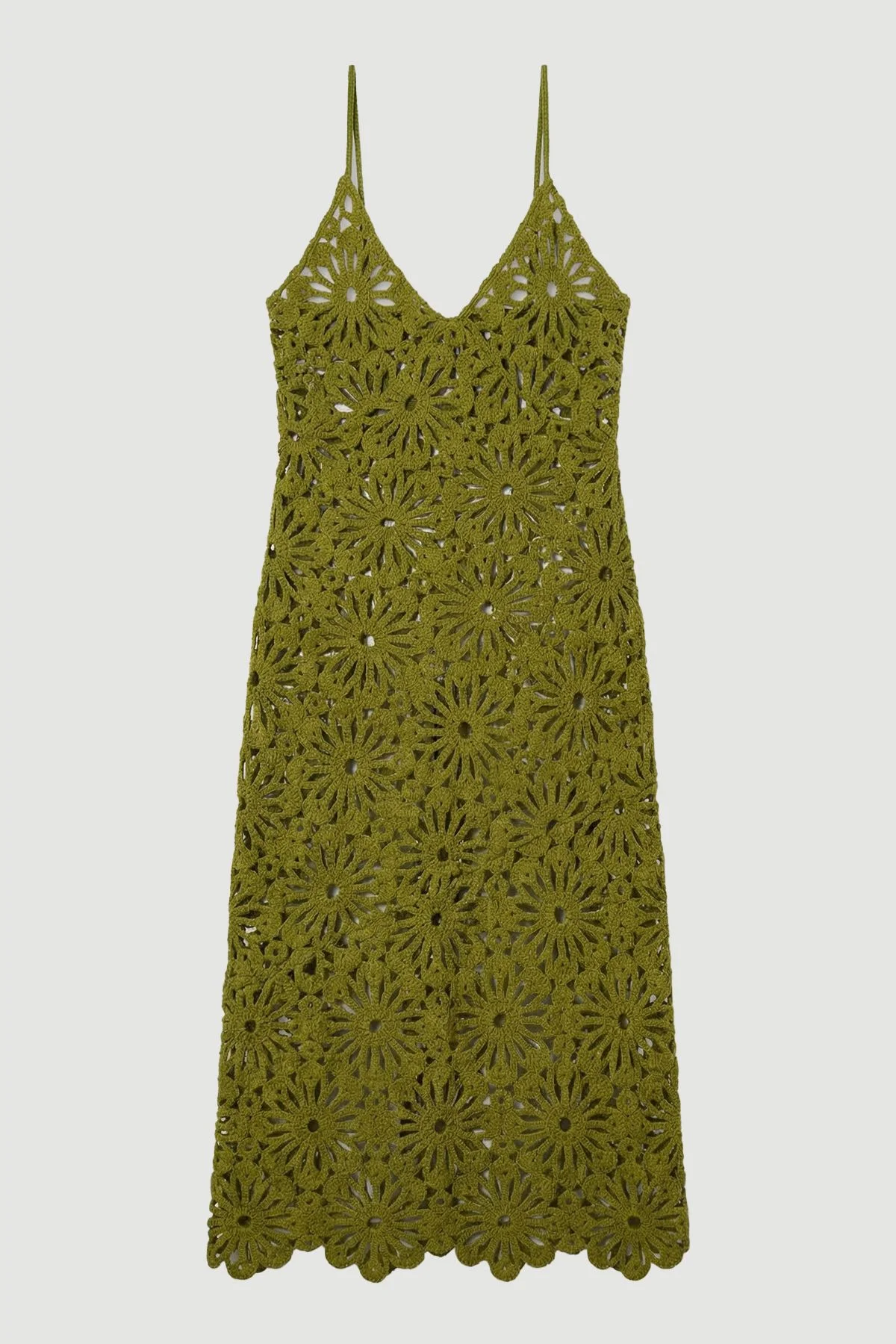 Floral Crochet Woven Beach Maxi Dress - 1