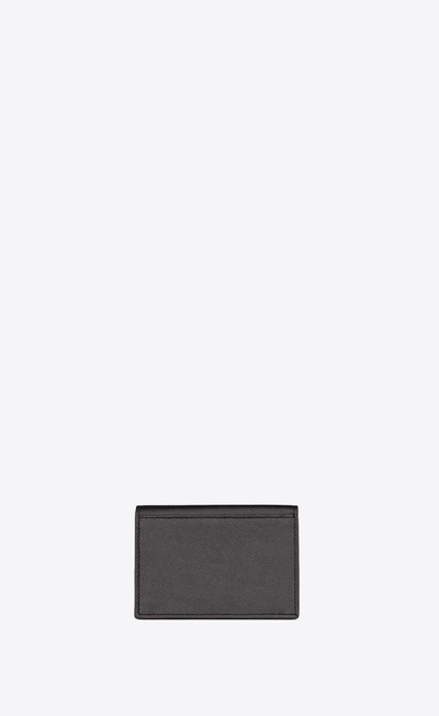 SAINT LAURENT business card holder with flap in grain de poudre-embossed leather outlook