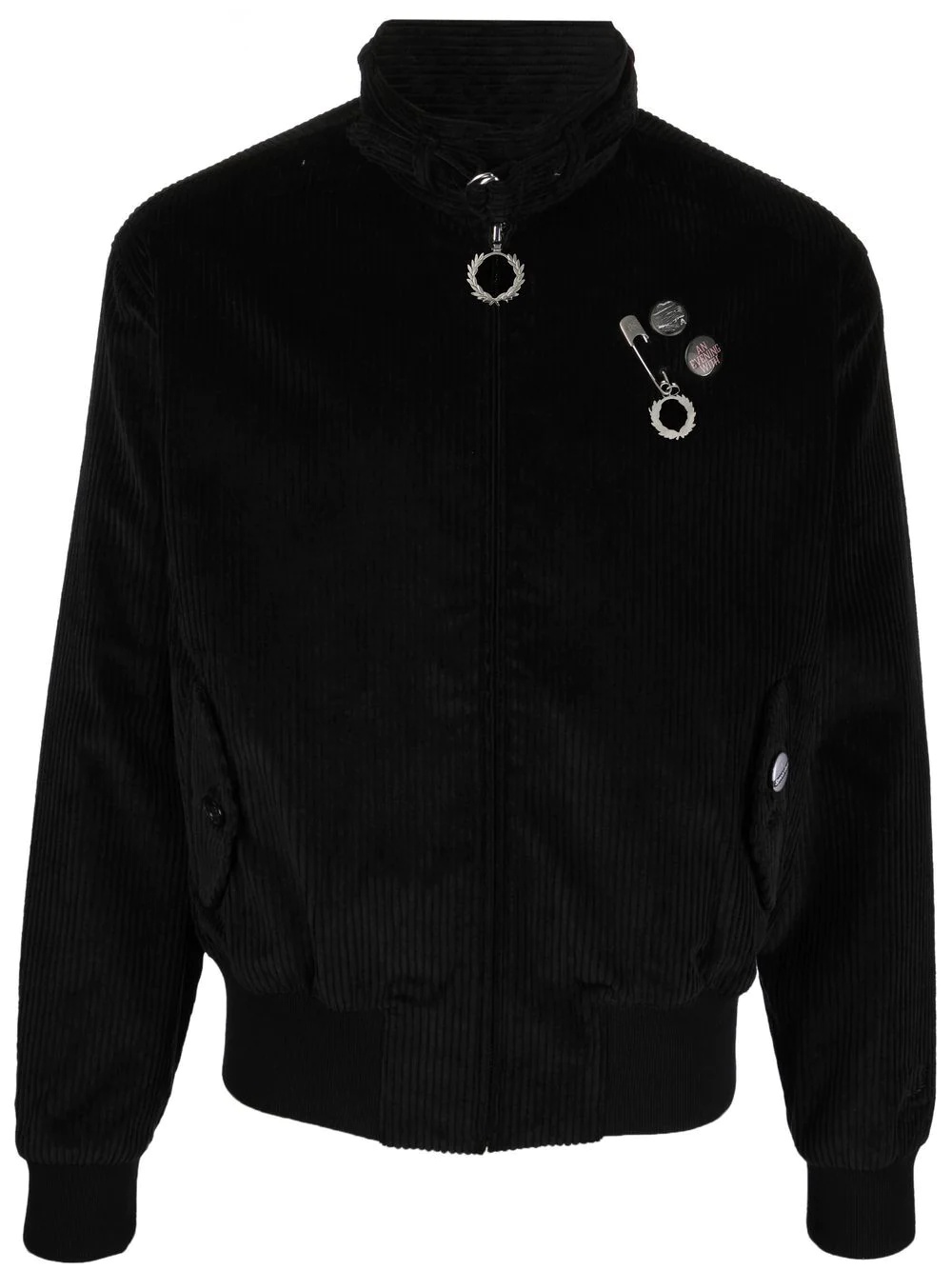 logo-embellished corduroy jacket - 1