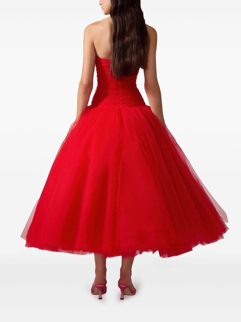 strapless tulle dress - 4