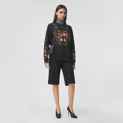 Burberry Rose Print Cotton Oversized Sweatshirt outlook